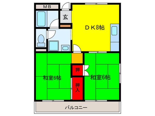 八尾樋口マンションの物件間取画像